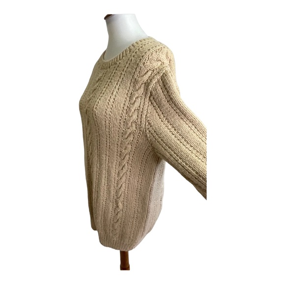 Vintage Hand Made Cable Knit Fisherman Sweater Crewneck Womens L/XL - Picture 7 of 10